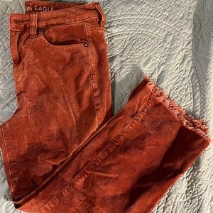 American Eagle Hi-Rise corduroy cropped flare pants